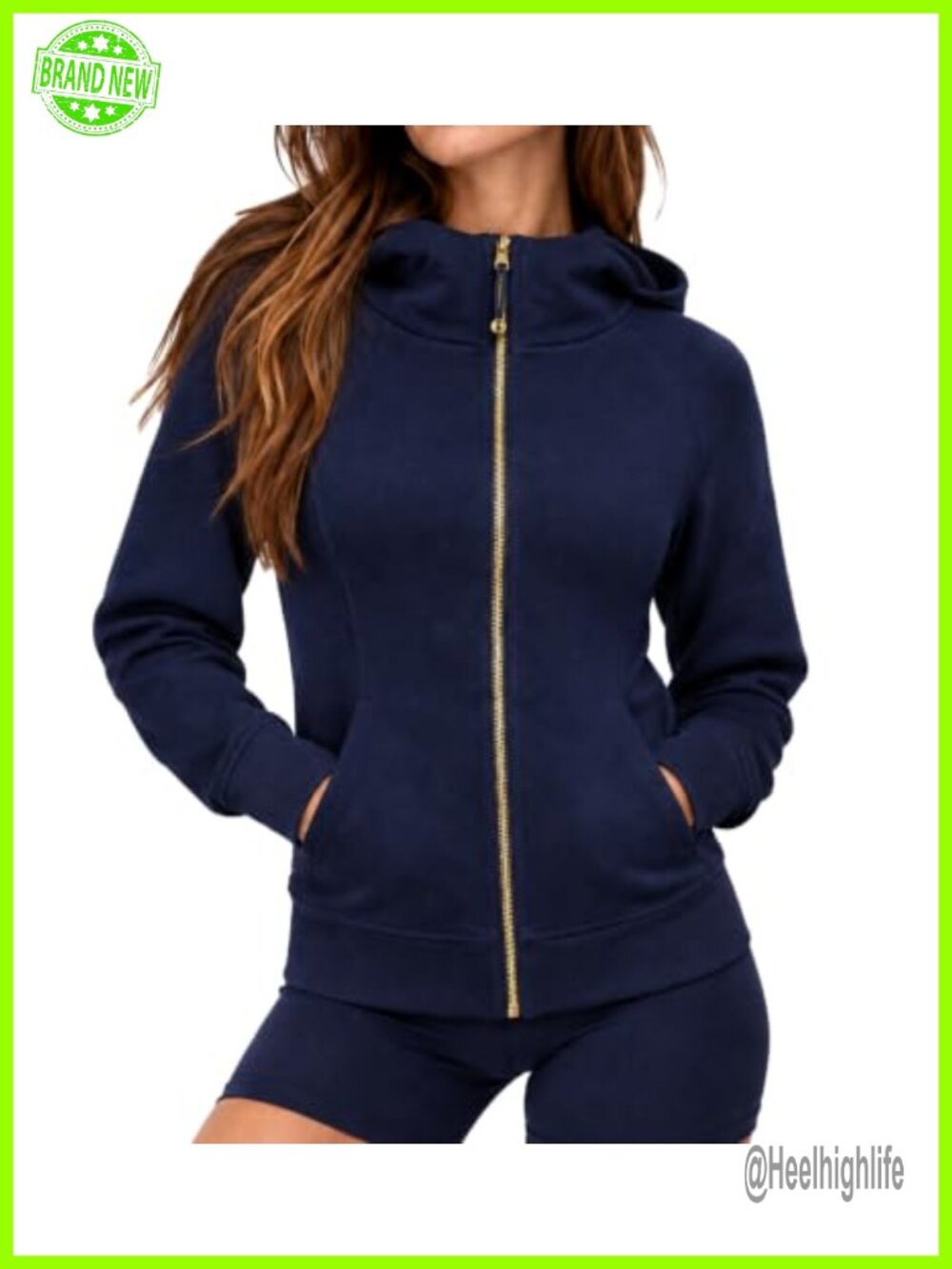 Women's Cotton Full Zip Hoodie Sweatshirt Athletic Jacket